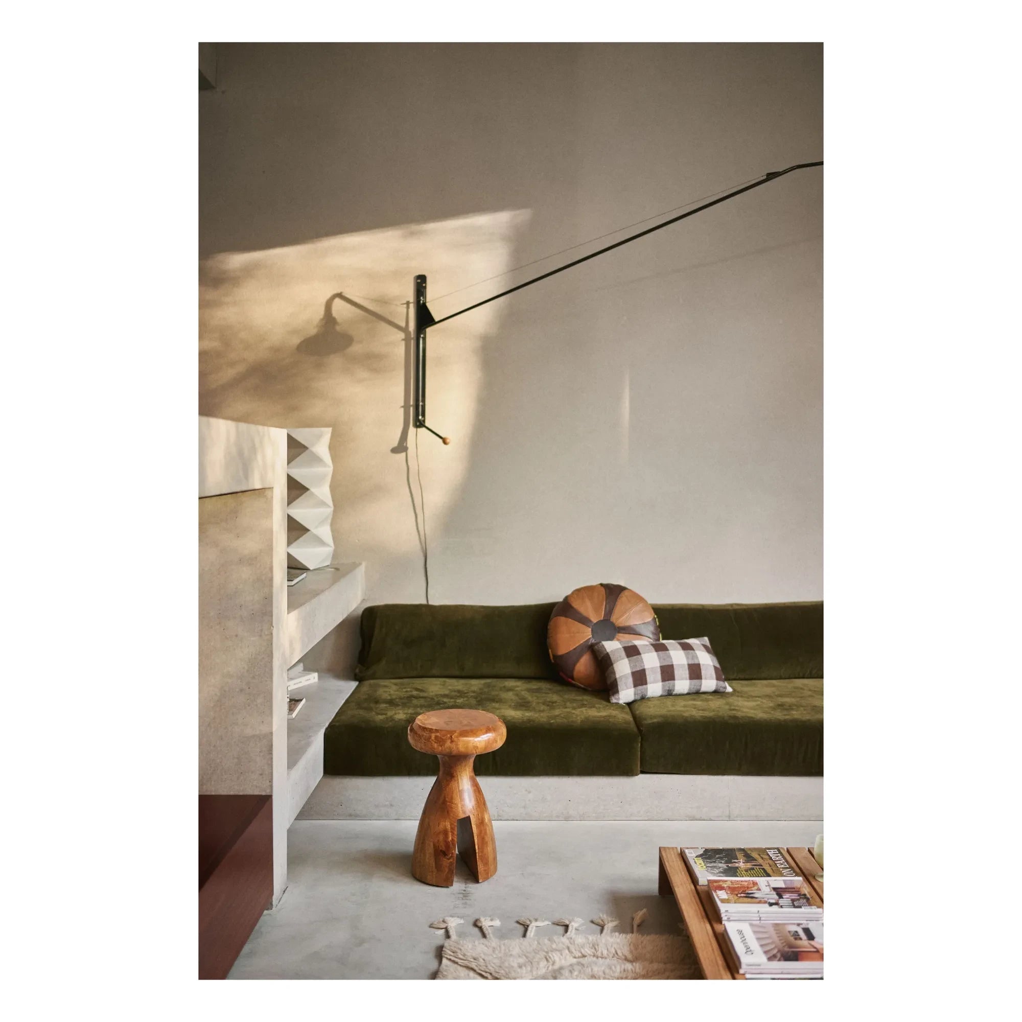 HKliving - Tabure de madera | Nogal