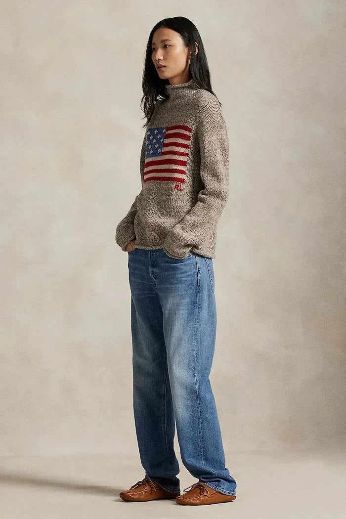 Polo Ralph Lauren jersey de mujer de cuello vuelto bajo de lana