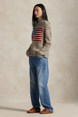 Polo Ralph Lauren jersey de mujer de cuello vuelto bajo de lana