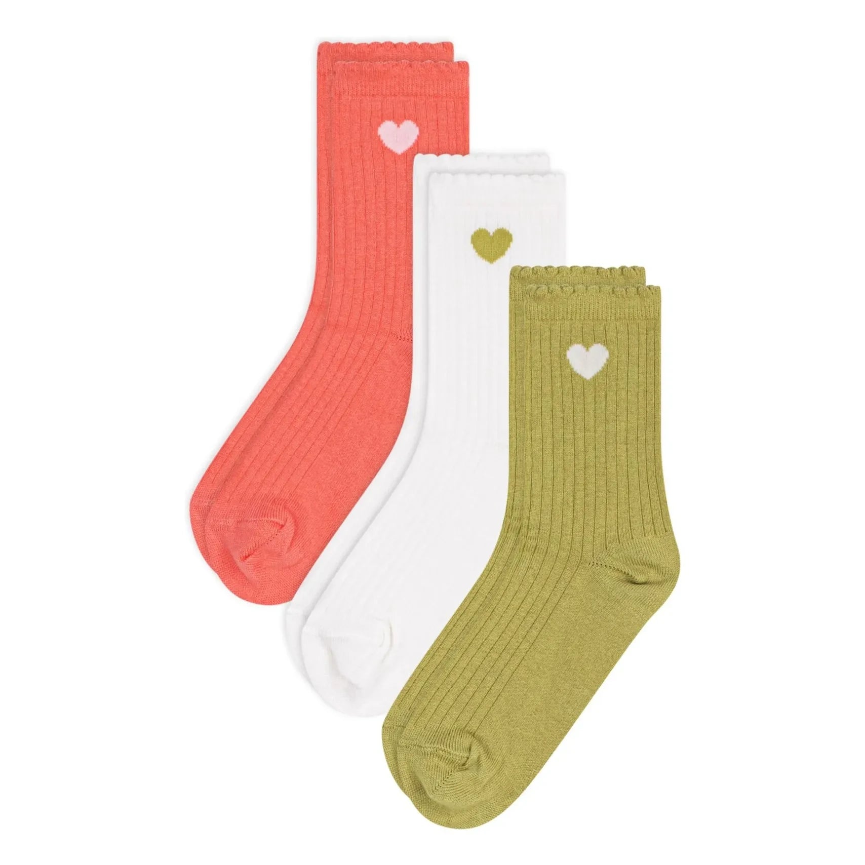 Petit Bateau - Set de 3 pares de calcetines con corazones jacquard | Verde