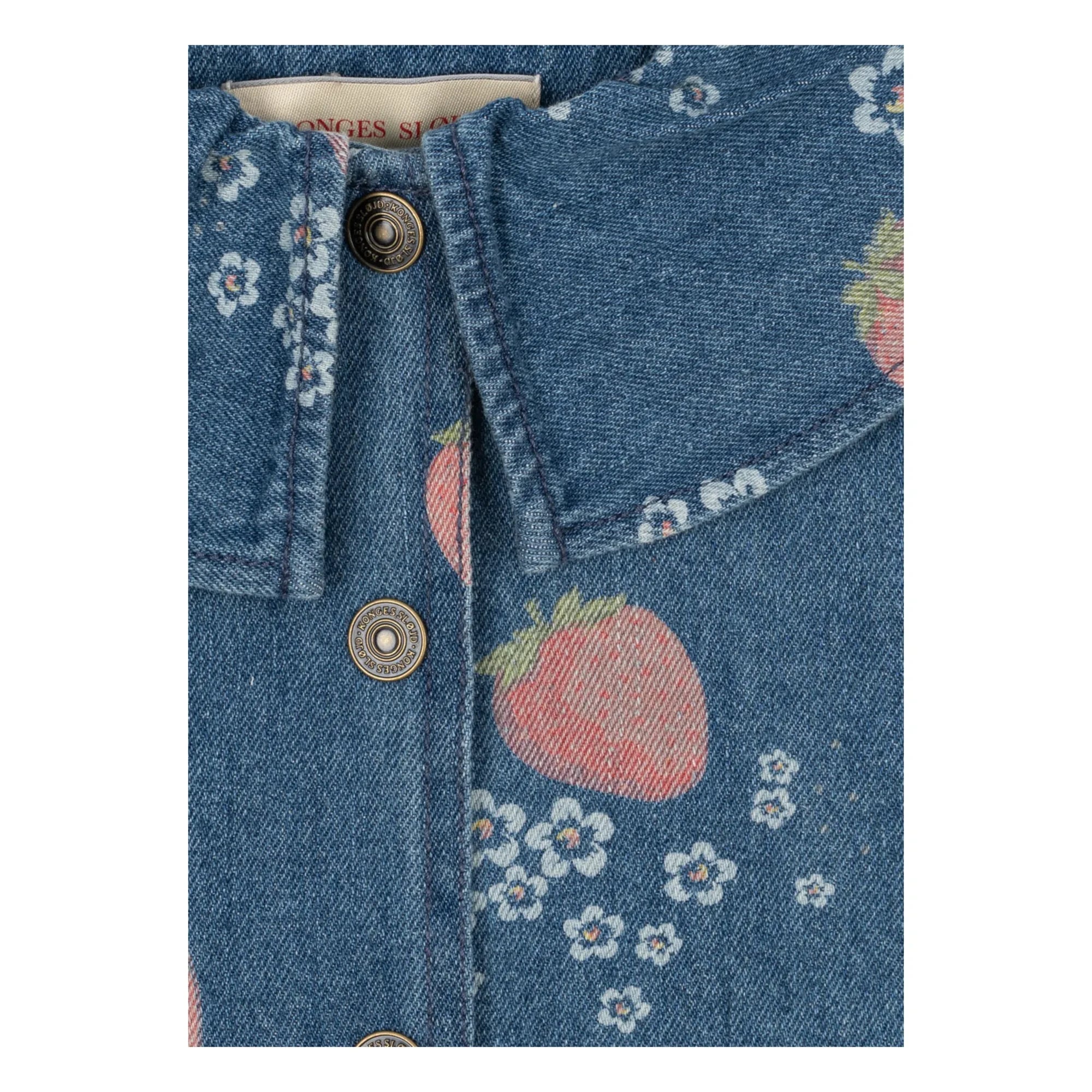 Konges Sløjd - Chaqueta vaquera de algodón orgánico con cuello de fresa | Azul