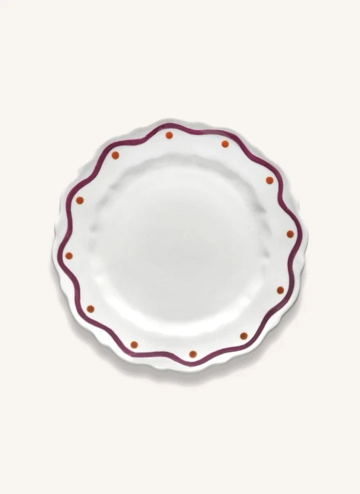 Serax - Plato de postre Charly de diseño de olas - Conjunto de 2 | Morado