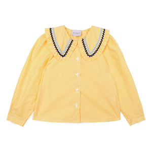 Mipounet - Blusa de rayas con cuello Claudine | Amarillo claro