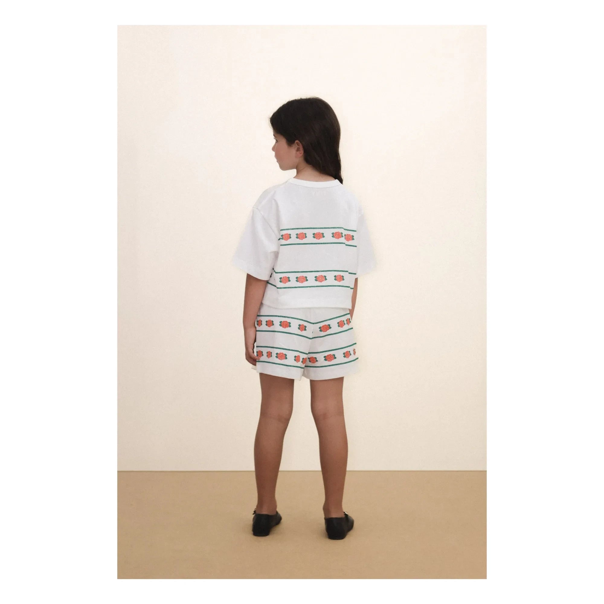 Tinycottons - Shorts de algodón orgánico Roses | Blanco
