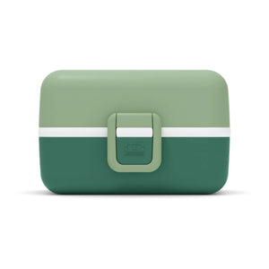 Monbento - MB Tresor, fiambrera bento infantil adaptable, 3 compartimentos | Verde
