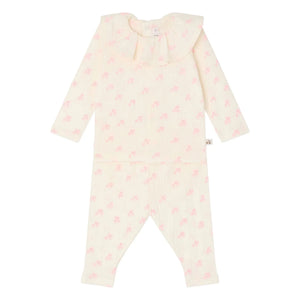 Bonpoint - Conjunto de camiseta y leggings de algodón orgánico Jelsia Cerises | Crudo