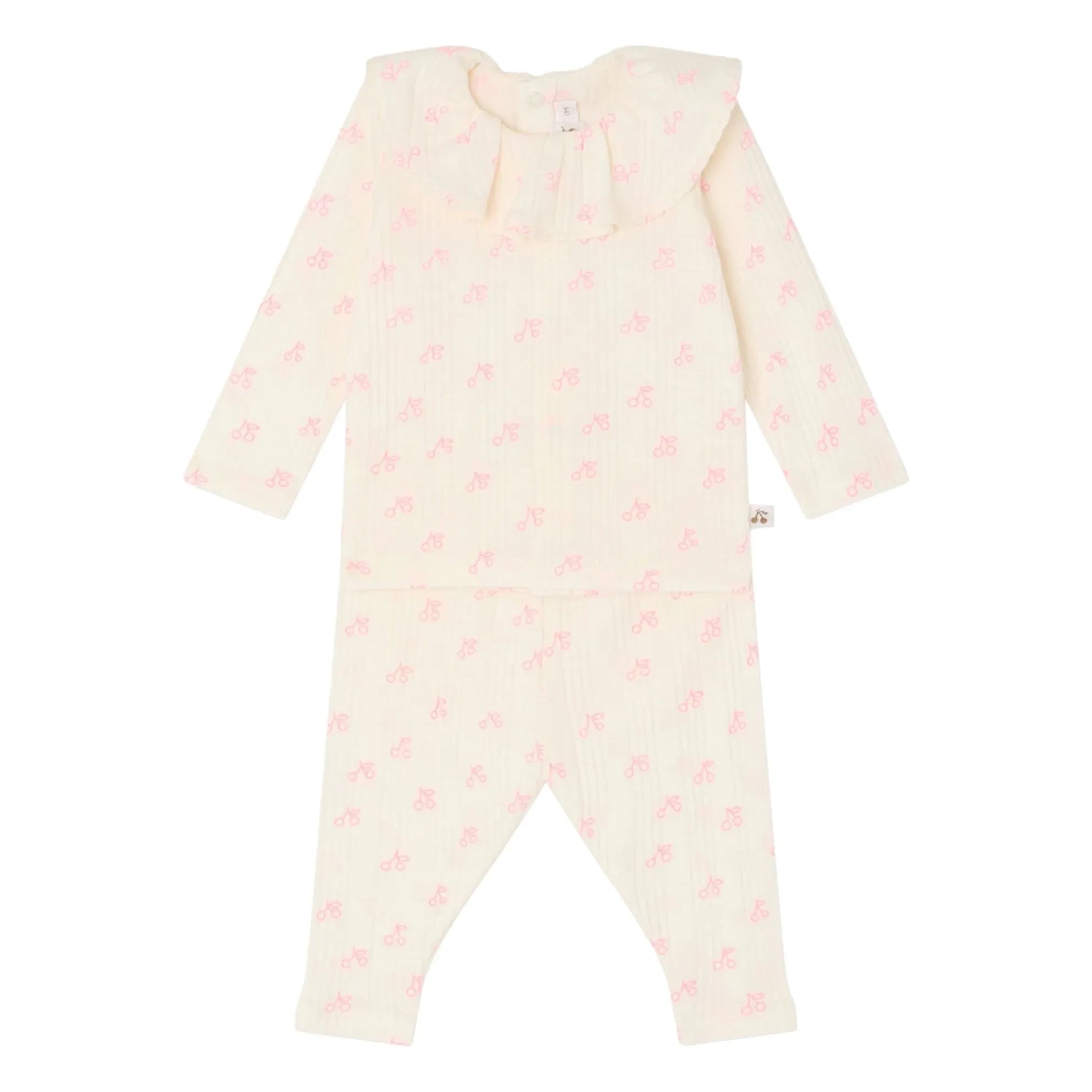 Bonpoint - Conjunto de camiseta y leggings de algodón orgánico Jelsia Cerises | Crudo