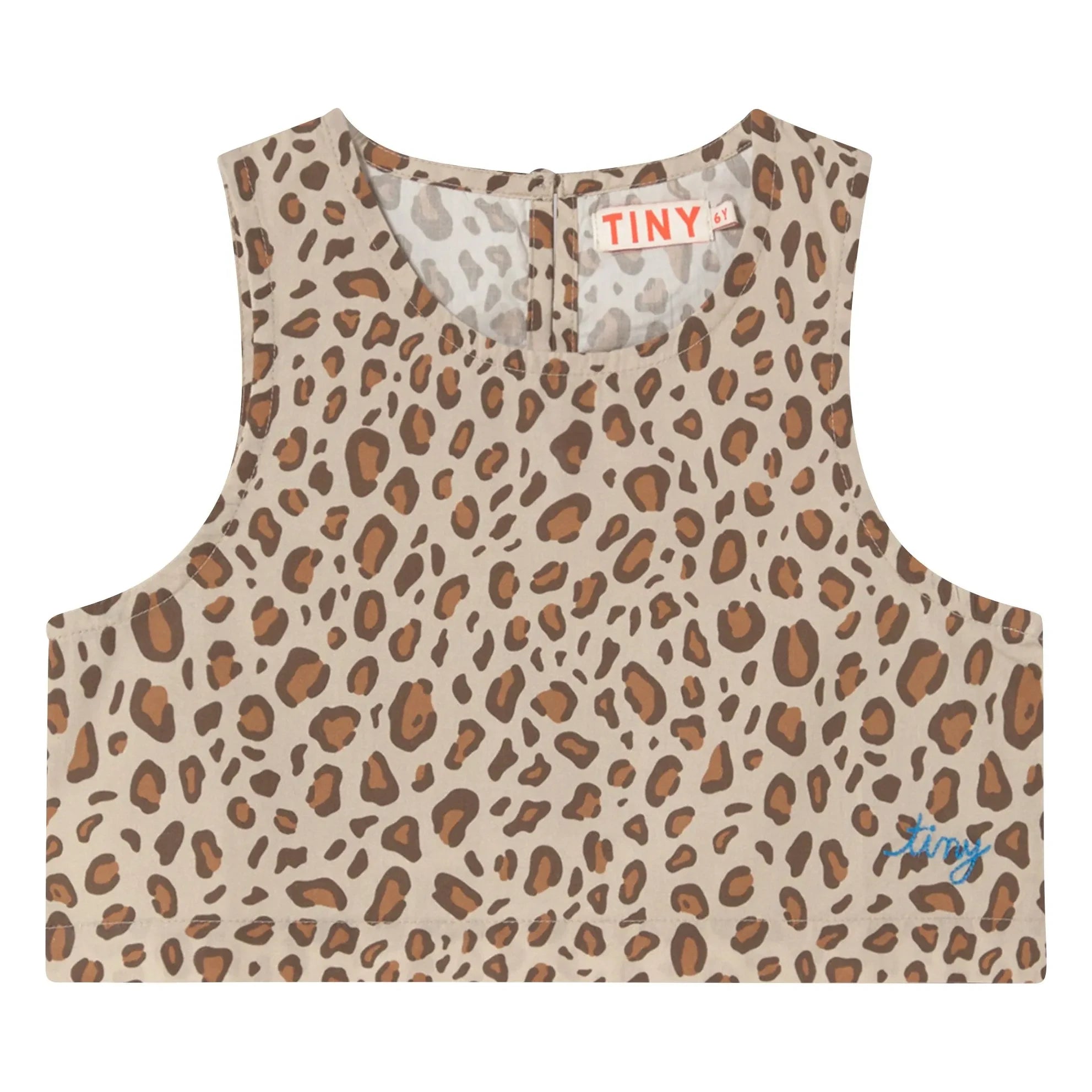 Tinycottons - Top Popelín Leopardo | Marrón