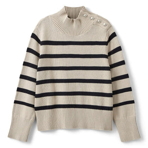 Sofie Schnoor - Jersey de cuello desbocado a rayas Margaretsy | Crudo