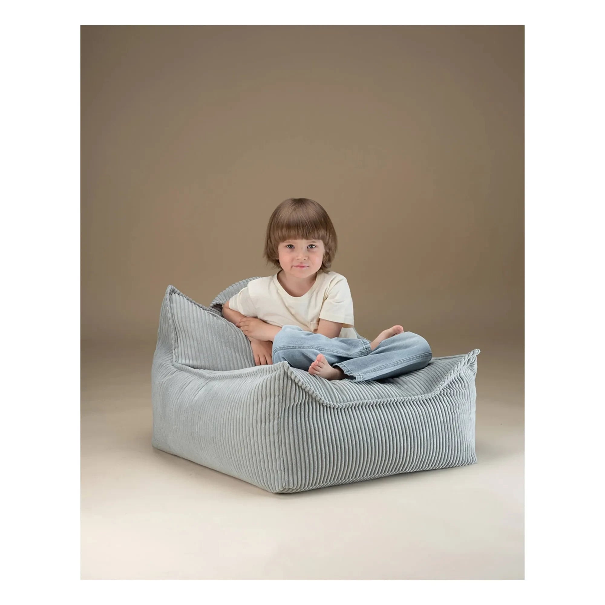 Wigiwama - Sillón individual de terciopelo | Azul claro