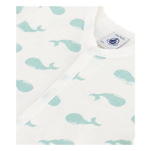 Petit Bateau - Pijama Mono Ballena | Blanco