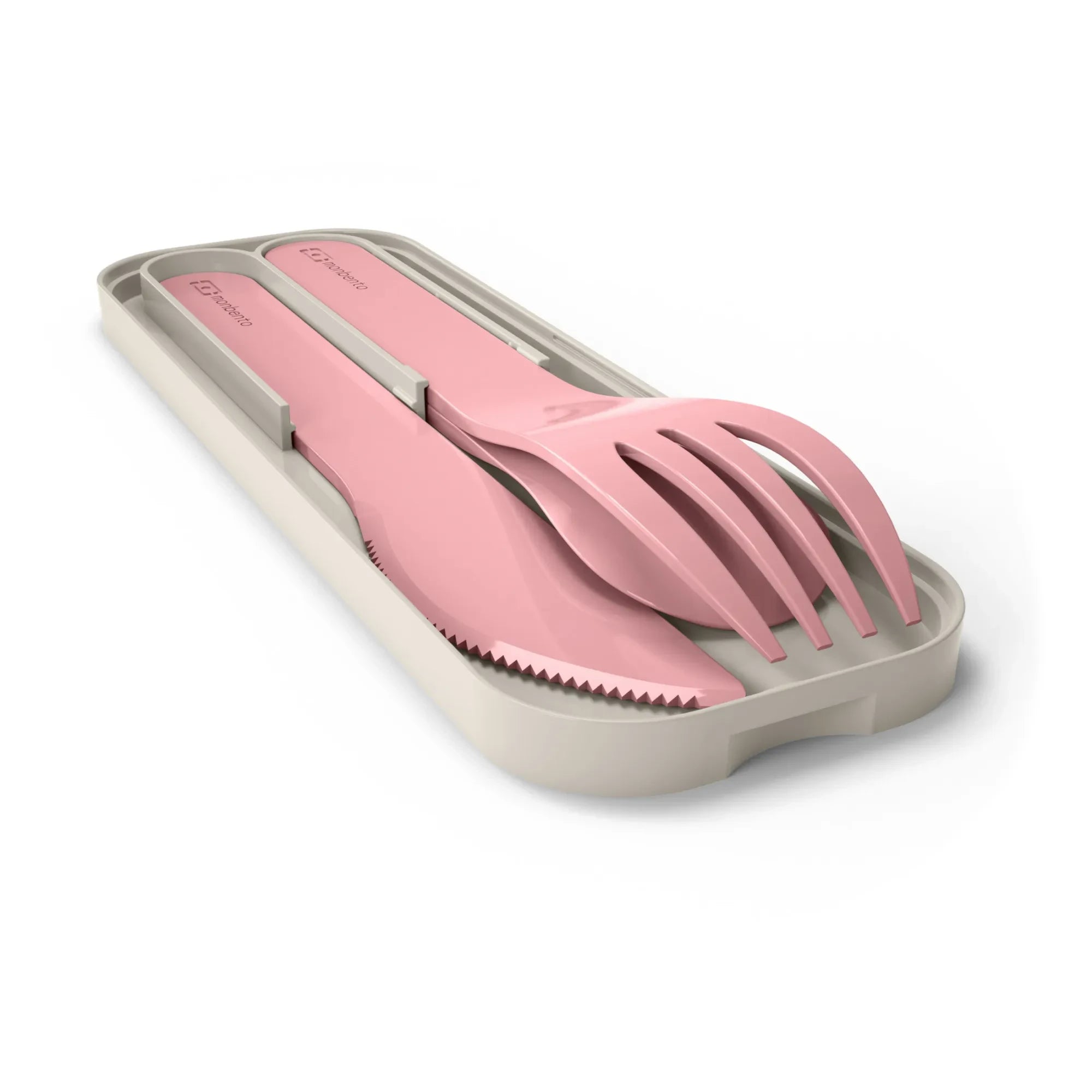 Monbento - MB Pocket Color Set de cubiertos biodegradables | Rosa