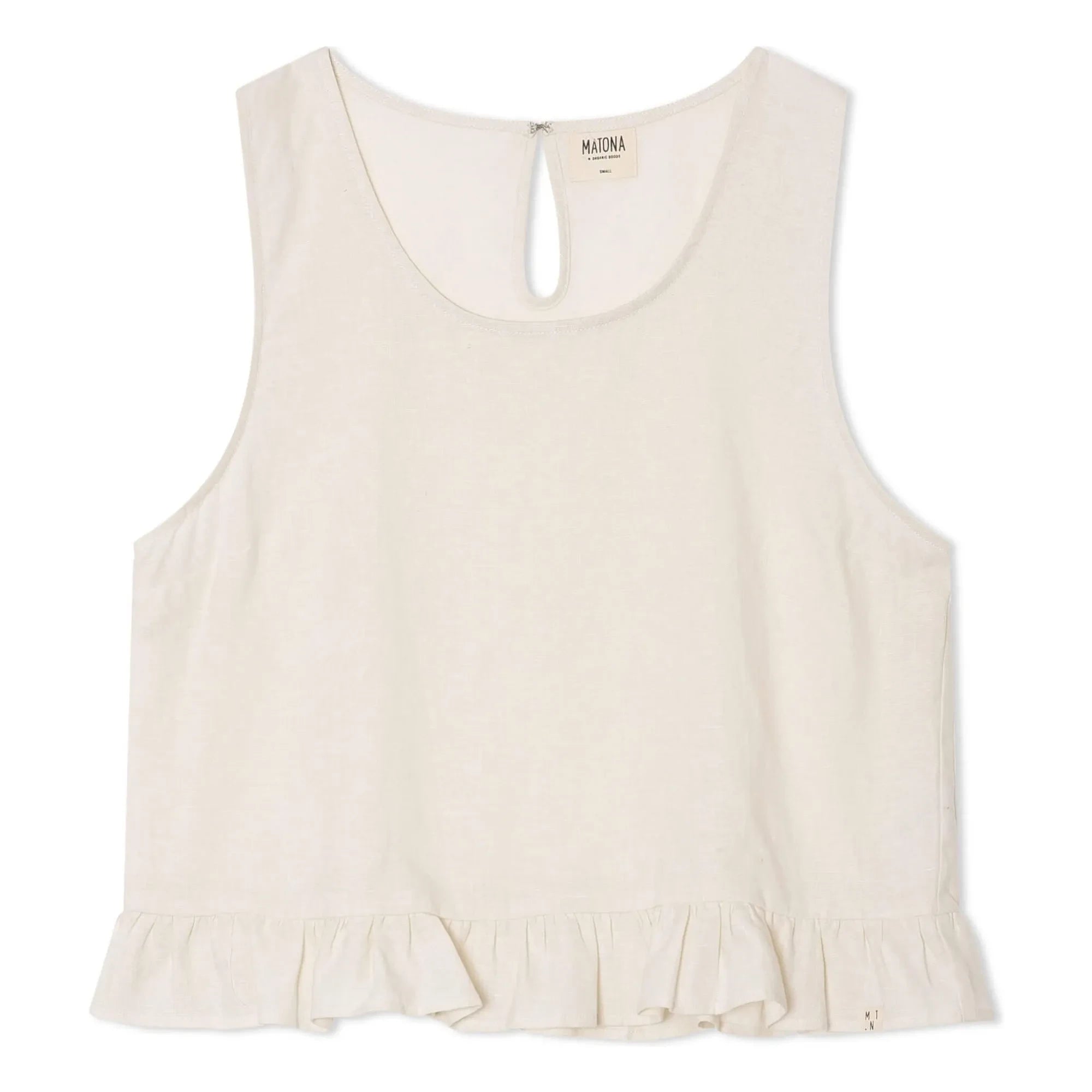 Matona - Top fruncido de lino | Blanco
