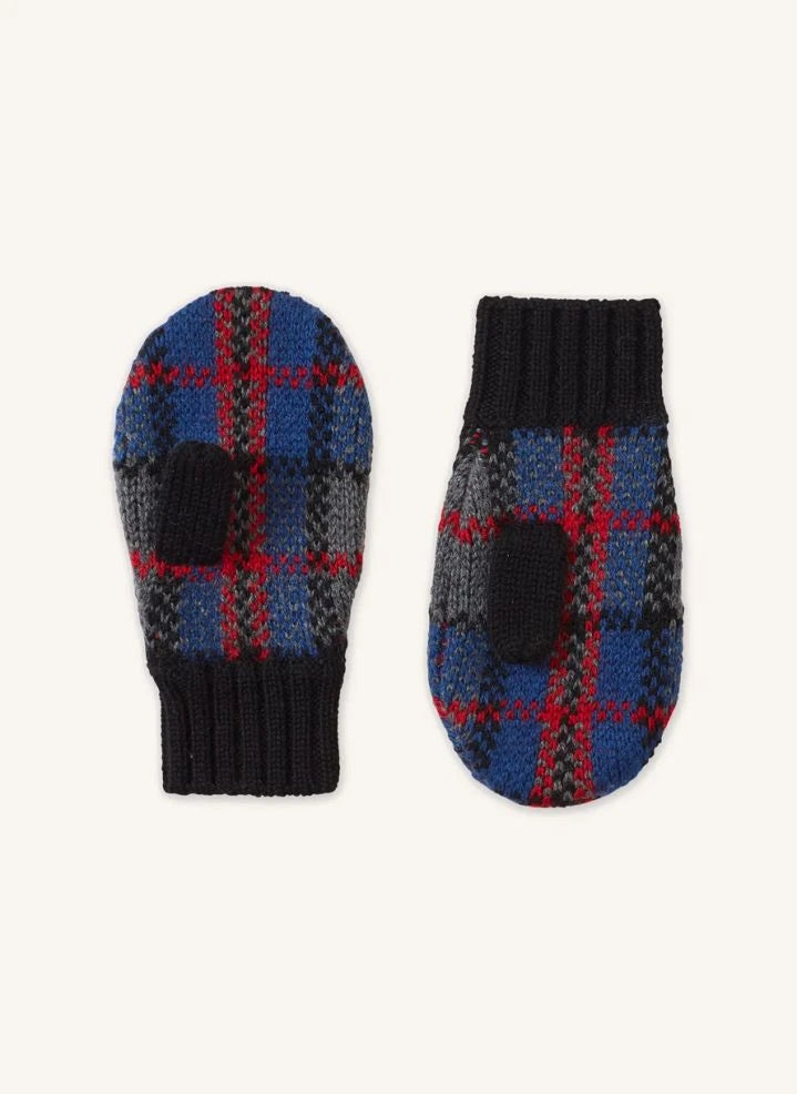 Caramel - Guantes de Merino a Cuadros Apo | Gris azulado