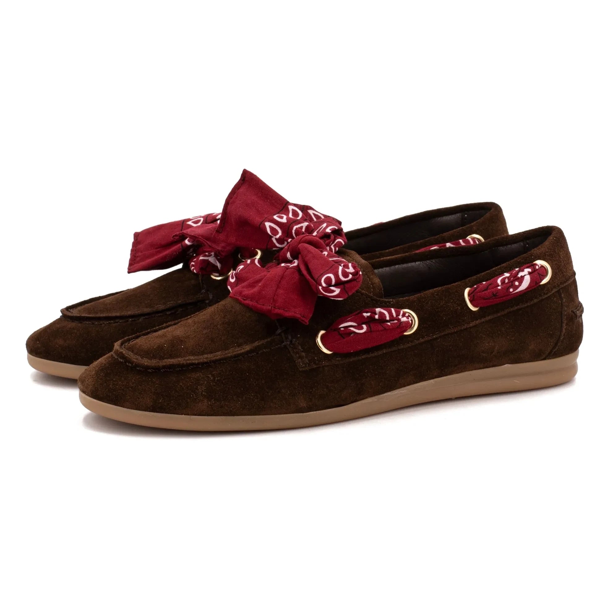 Toral - Zapatos náuticos de ante Nahua Bandana | Marrón oscuro