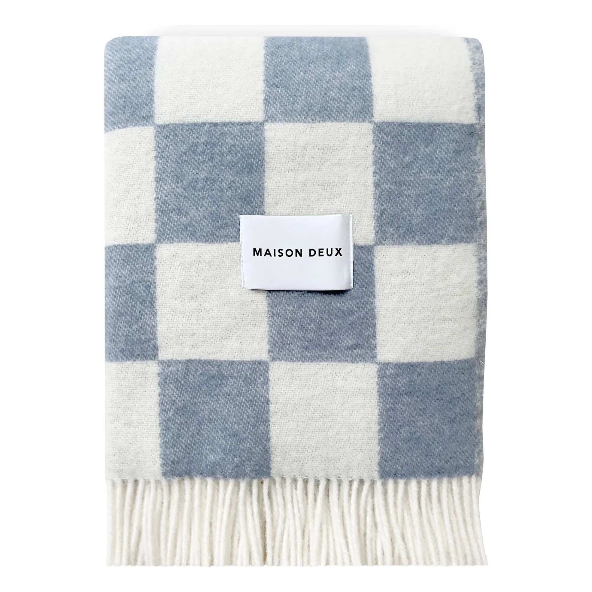 Maison Deux - Manta de lana Damier | Azul