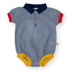 Goldie + Ace - Mono con cuello polo Vichy | Azul marino