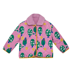 Petit Stella - Çift Taraflı Baykuş Sherpa Ceket | Pembe