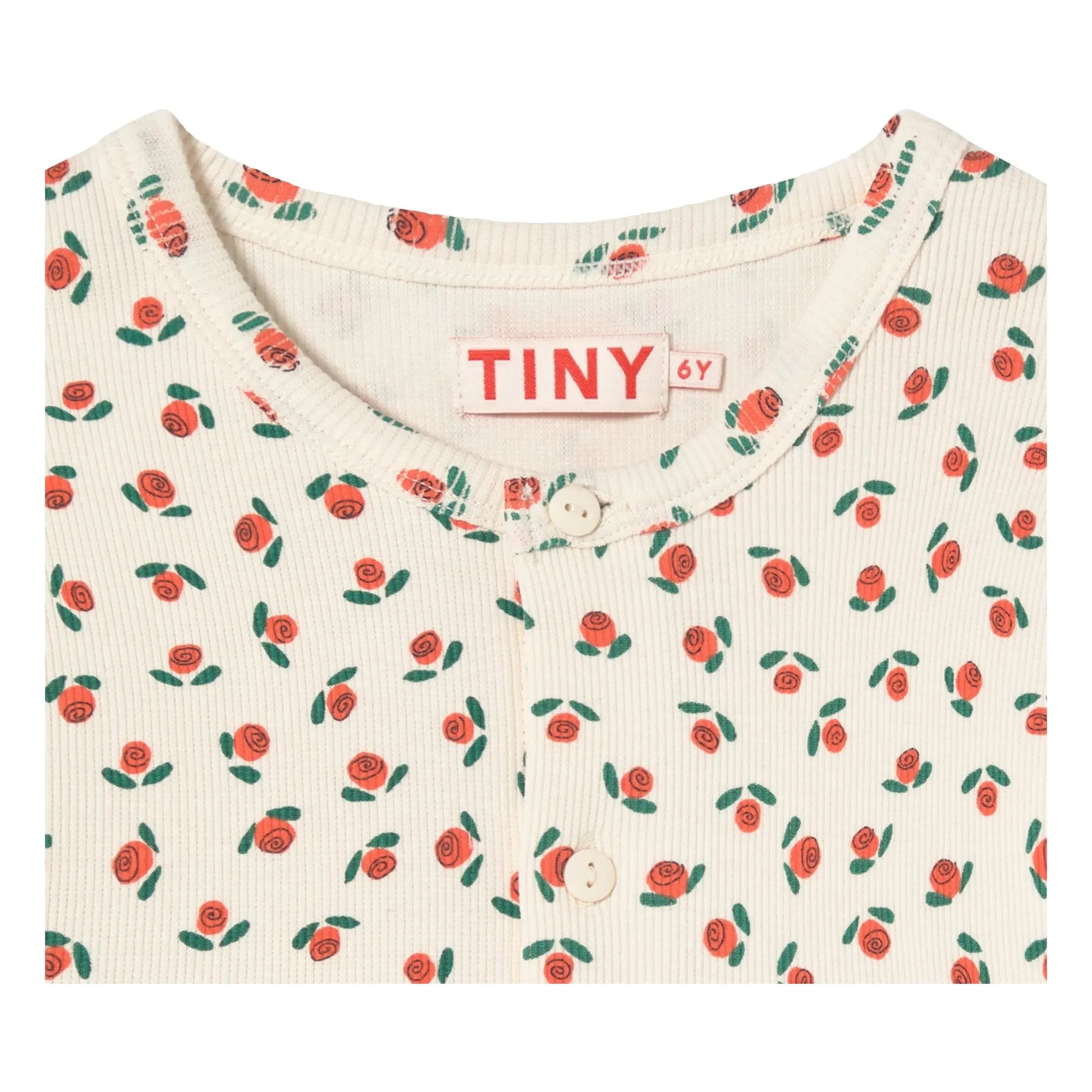 Tinycottons - Camiseta de tirantes acanalada Rosas de algodón orgánico | Blanco