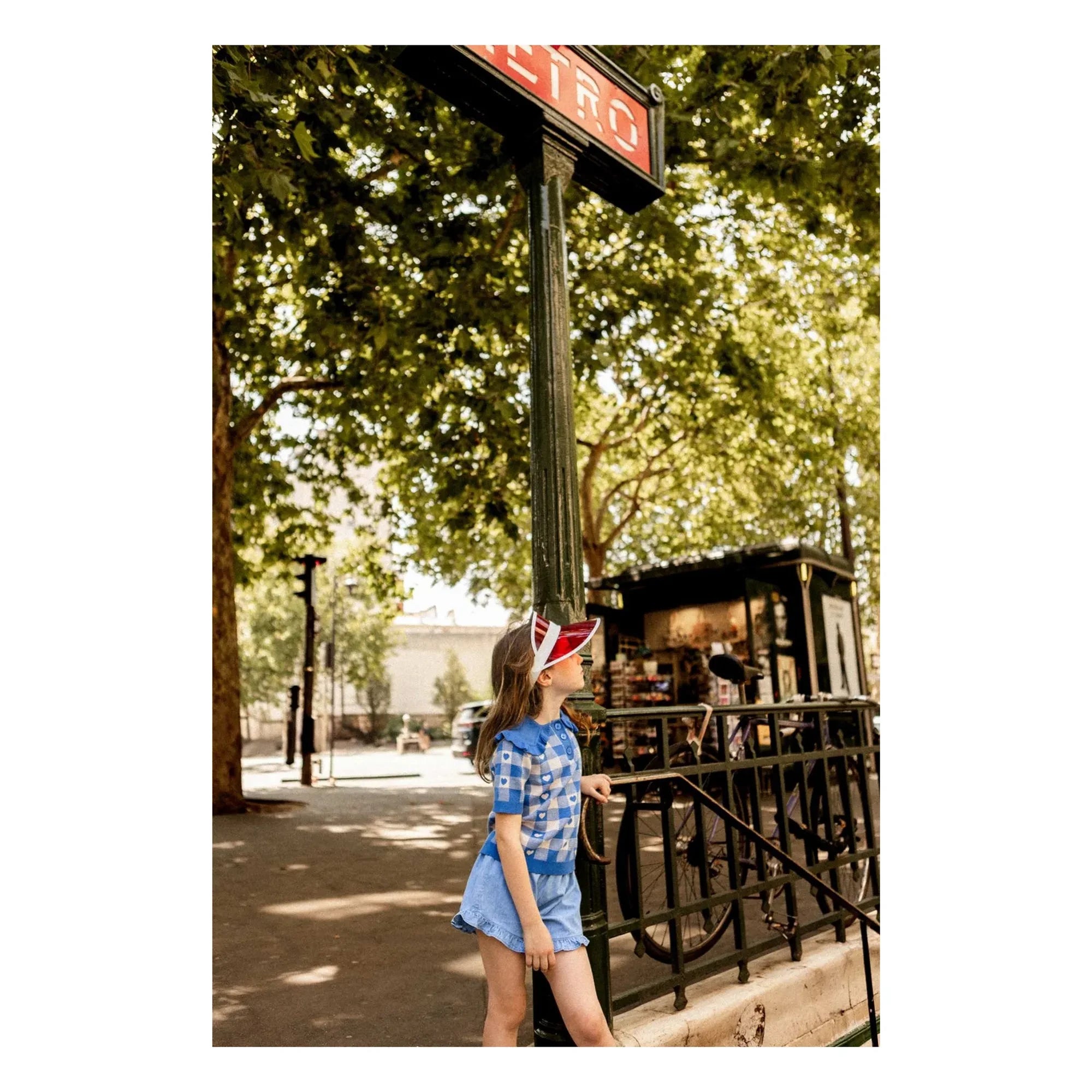 Louis Louise - Shorts con volantes Joséphine Chambray | Azul claro