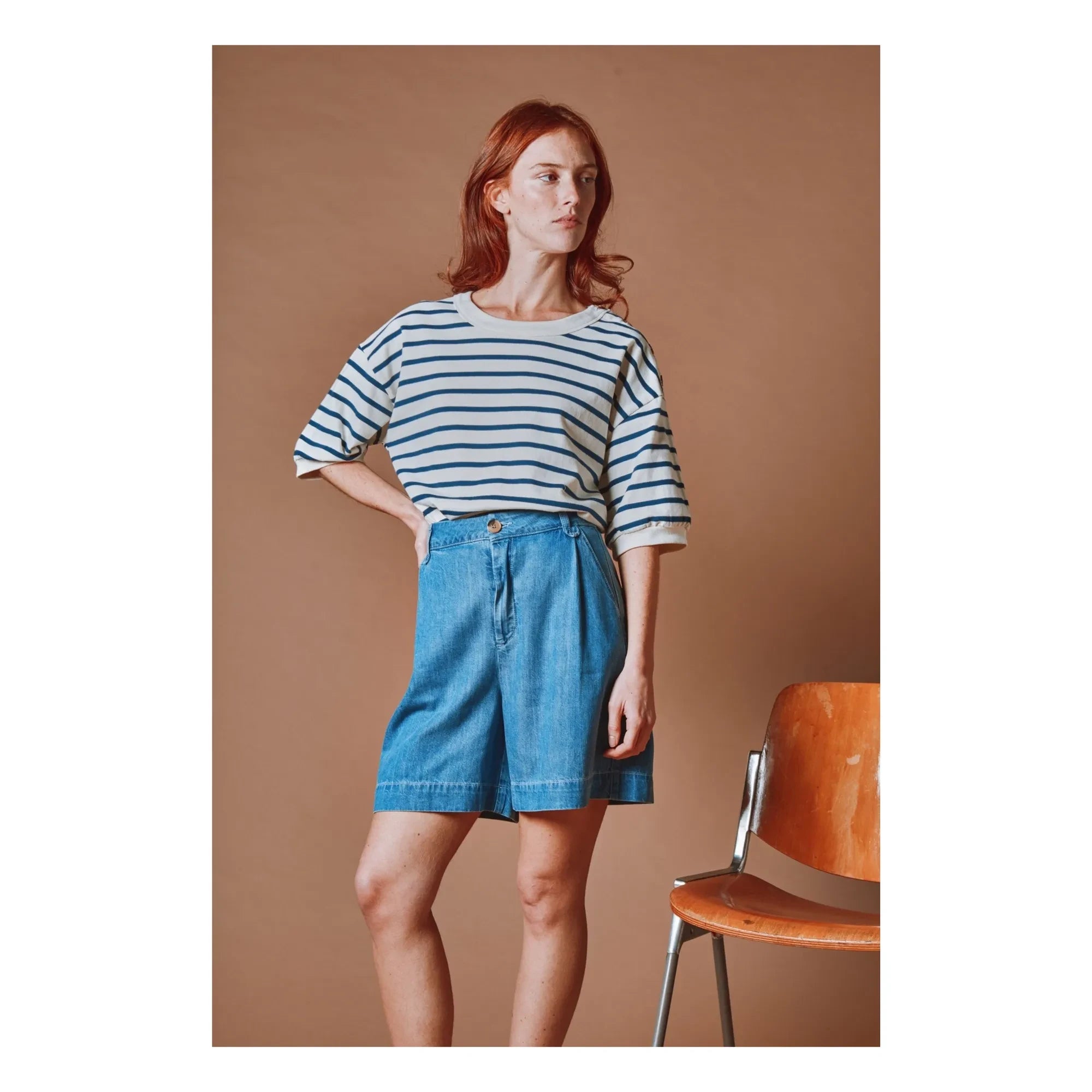 Emile et Ida - Sudadera de algodón orgánico a rayas marineras | Azul marino