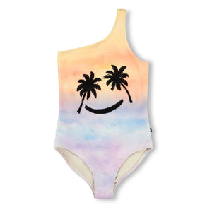 Molo - Bañador Asimétrico Nai Sunset Smile Fibras Recicladas | Naranja