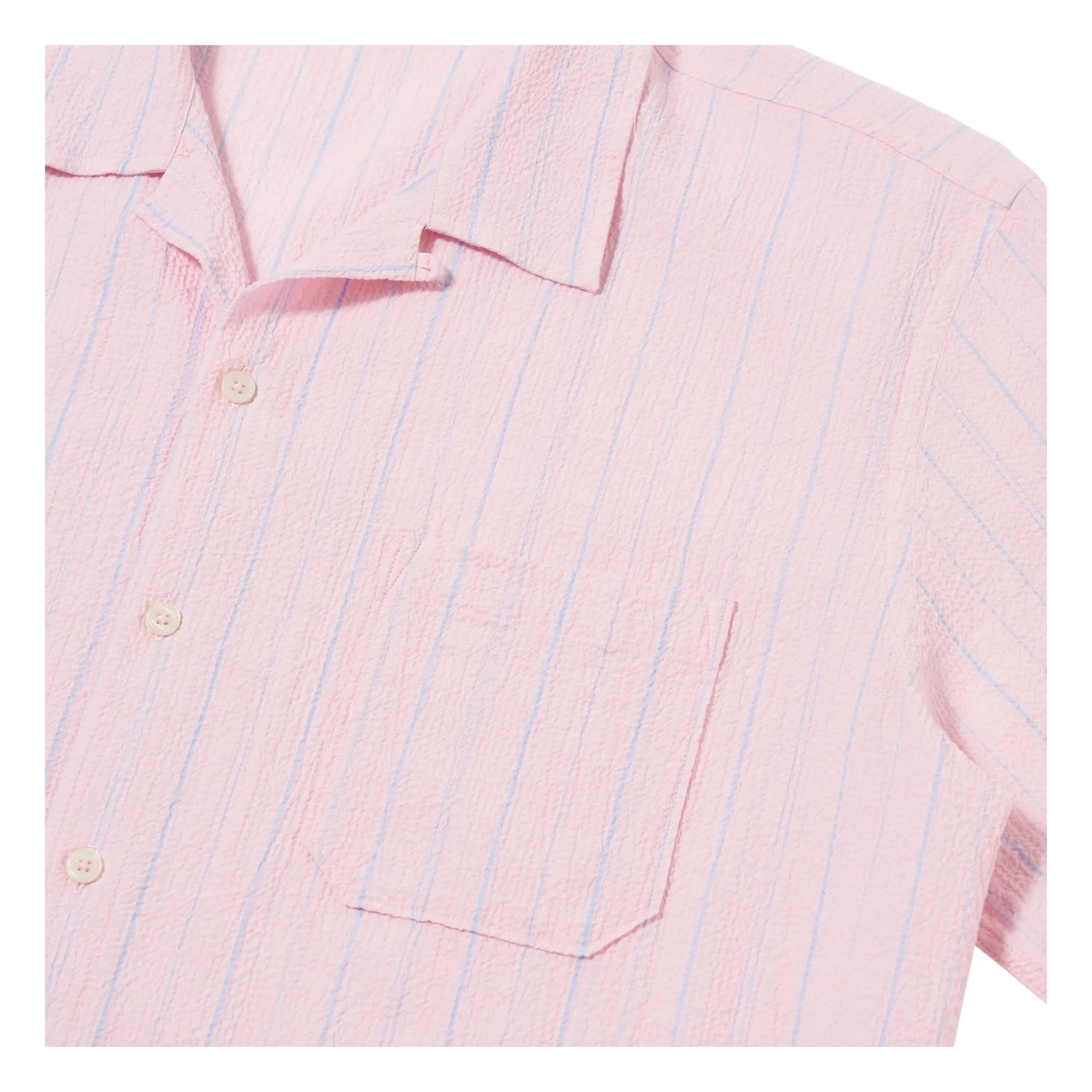 Universal Works - Camisa a rayas Road | Rosa
