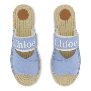 Chloé - Sandalias vaqueras con logo | Azul
