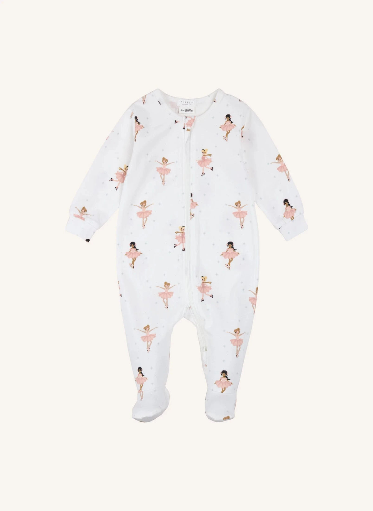 Petit Lem - Pijama con pies "Skater" de algodón orgánico | Marfil