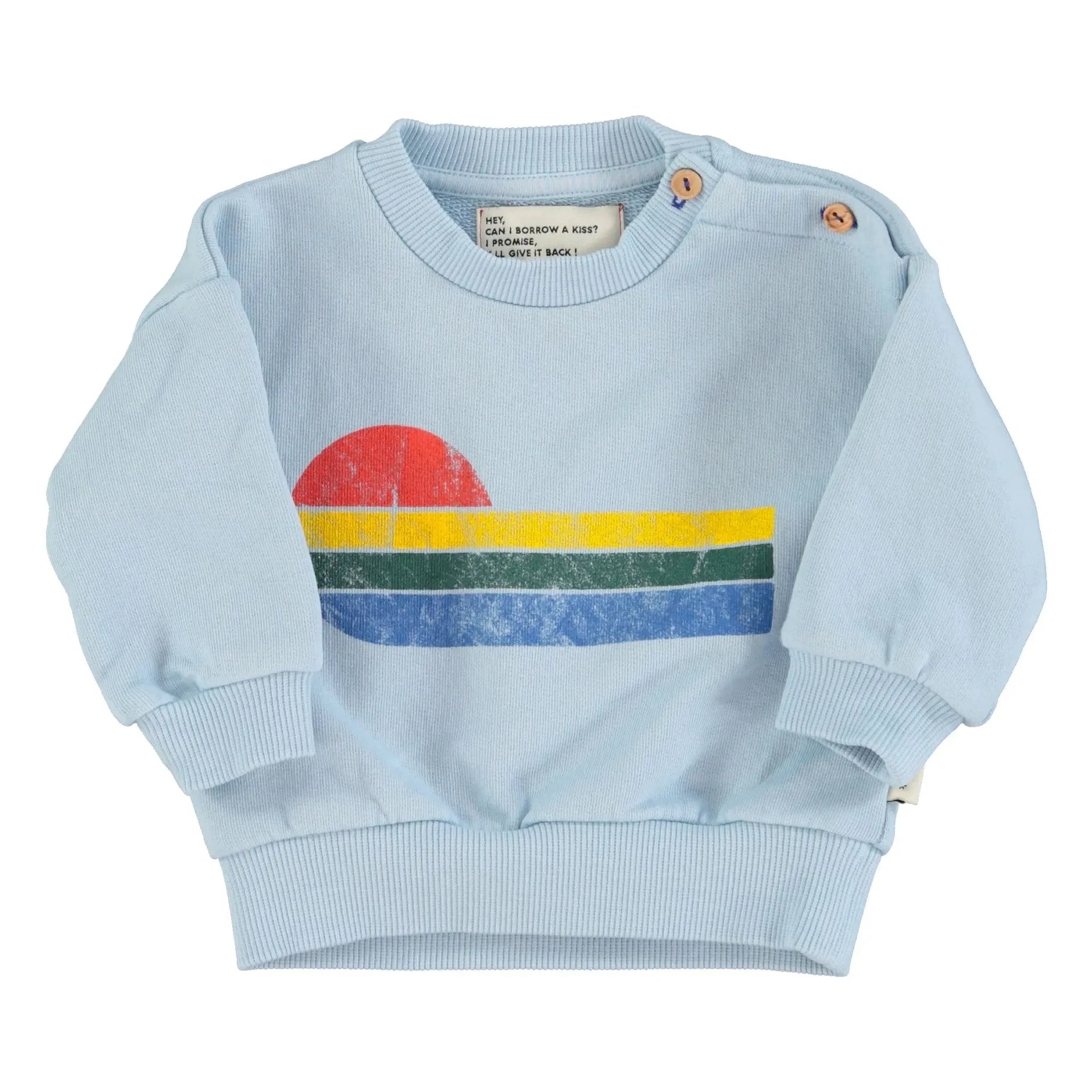 Piupiuchick - Sudadera de algodón orgánico Eighties | Azul claro
