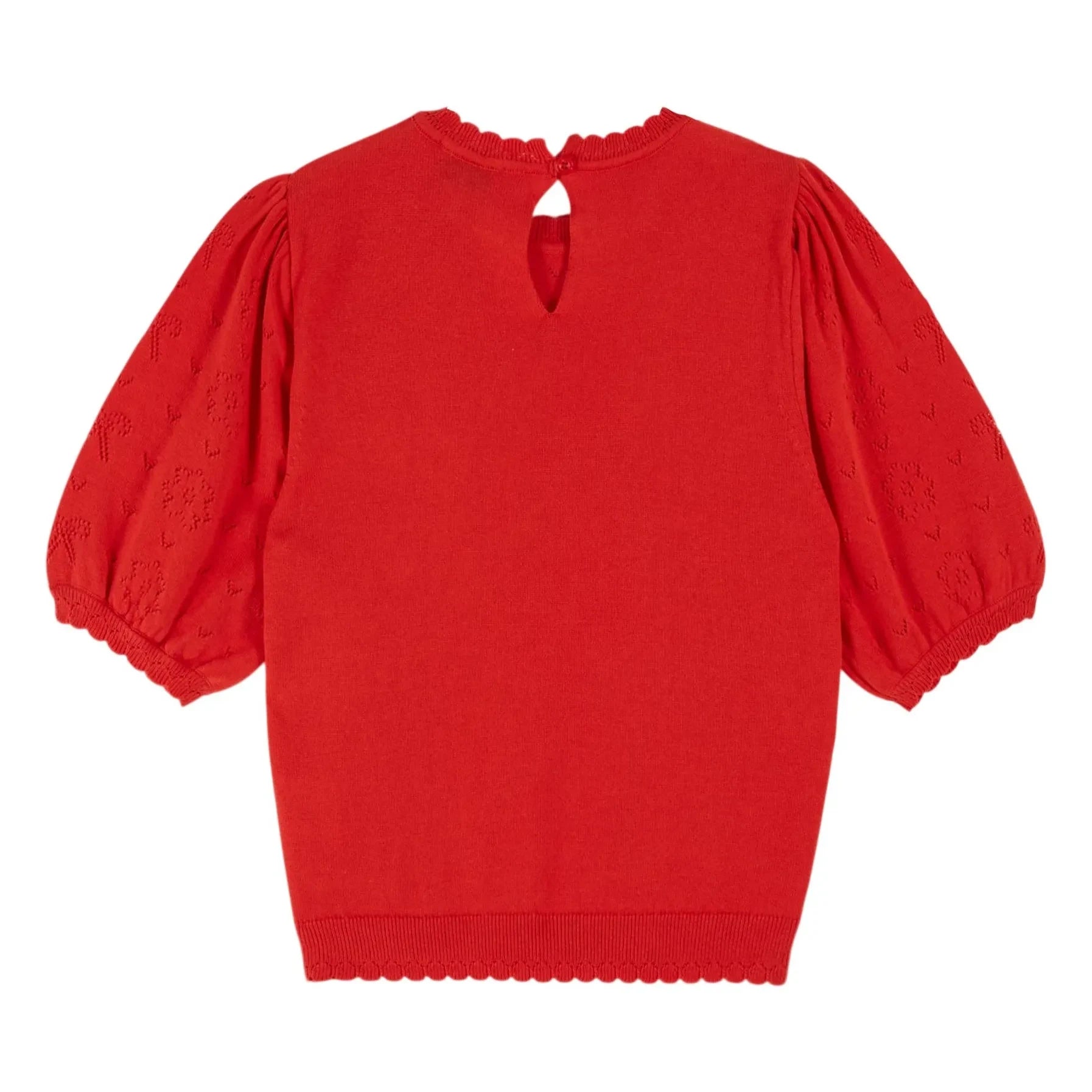 Emile et Ida - Jersey de algodón orgánico anudado con punto calado | Poppy