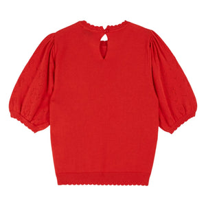 Emile et Ida - Jersey de algodón orgánico anudado con punto calado | Poppy