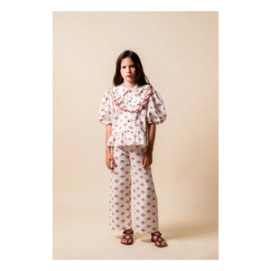 birinit - Camisa Monzón de algodón orgánico con volantes | Blanco
