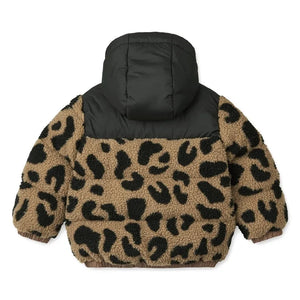 Liewood - Niko Chaqueta estilo sherpa con estampado de leopardo hecha de fibras recicladas | Marrón