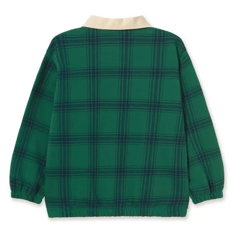 Tinycottons - Polo de algodón orgánico a cuadros | Verde
