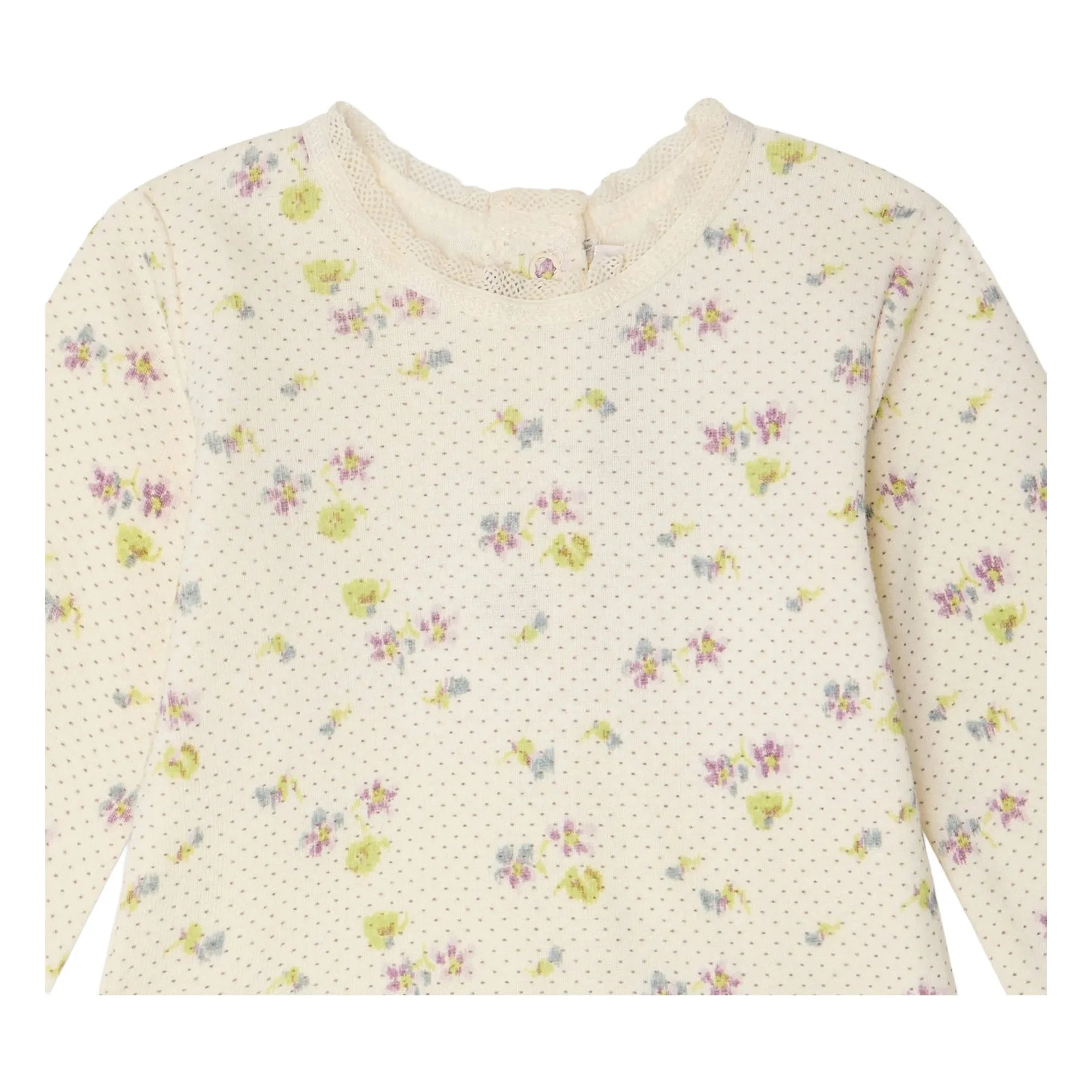 Bonpoint - Conjunto de camiseta y leggings de algodón orgánico con estampado Genna Fleuri | Crudo