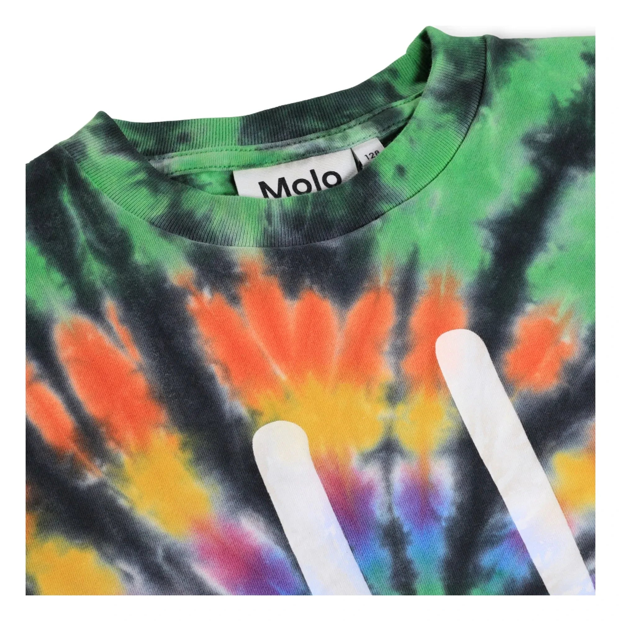Molo - Camiseta de algodón orgánico teñido anudado Roxo Smile | Verde