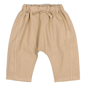 Búho - Pantalón de bebé de popelín de algodón orgánico | Beige