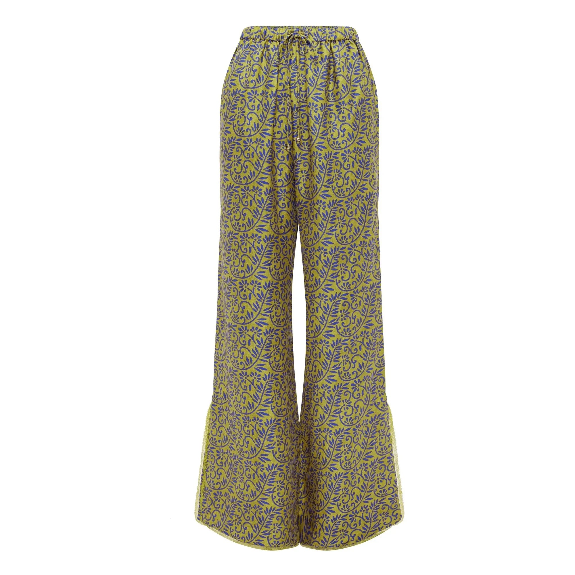 Boteh - Pantalones de seda Verve | Mostaza