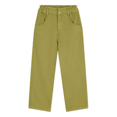 Petit Bateau - Pantalón de sarga con cordón en la cintura | Verde oliva