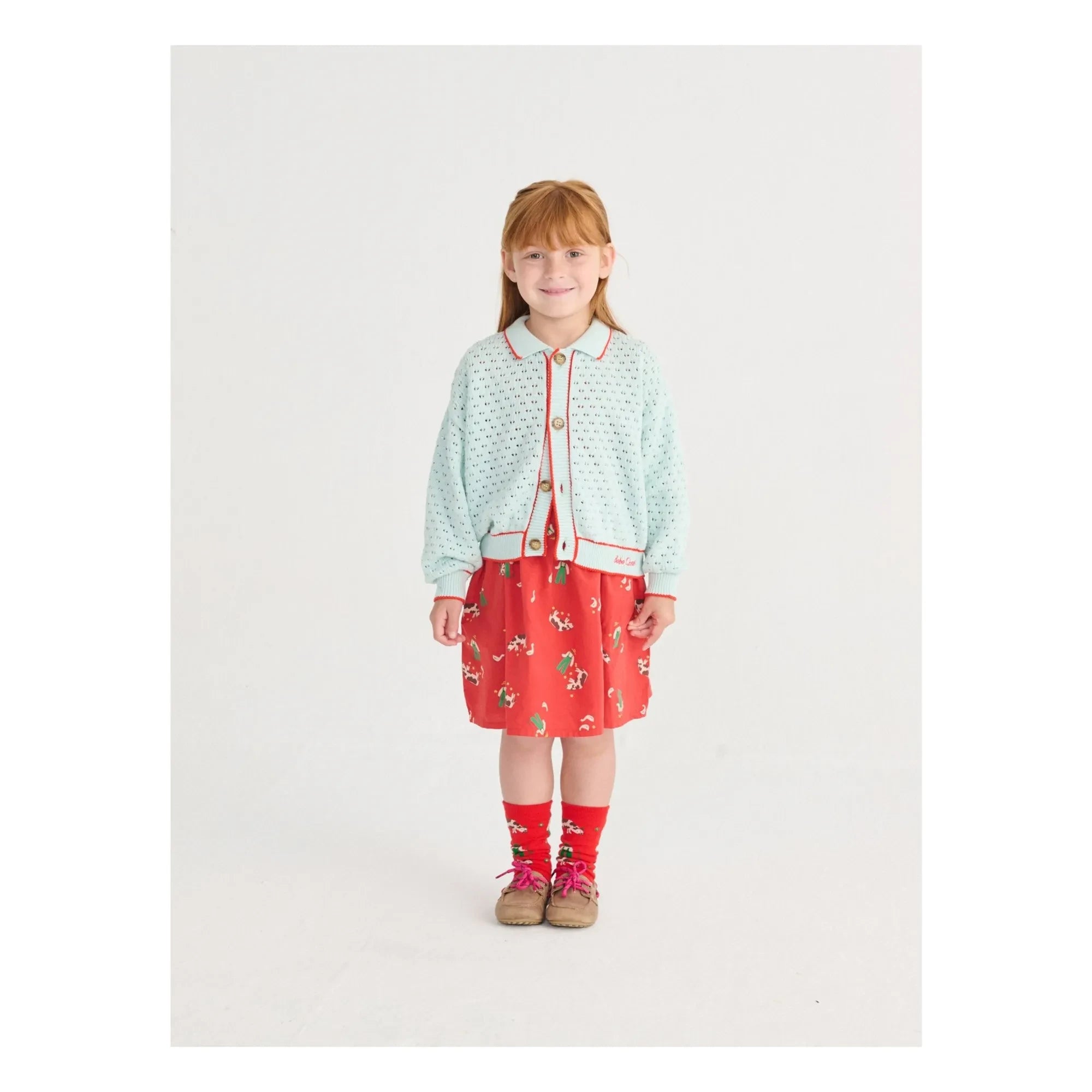 Bobo Choses - Calcetines altos de algodón orgánico para granja | Rojo