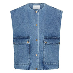 Chaqueta sin mangas de denim de algodón orgánico By Bar - Maggie | Azul vaquero