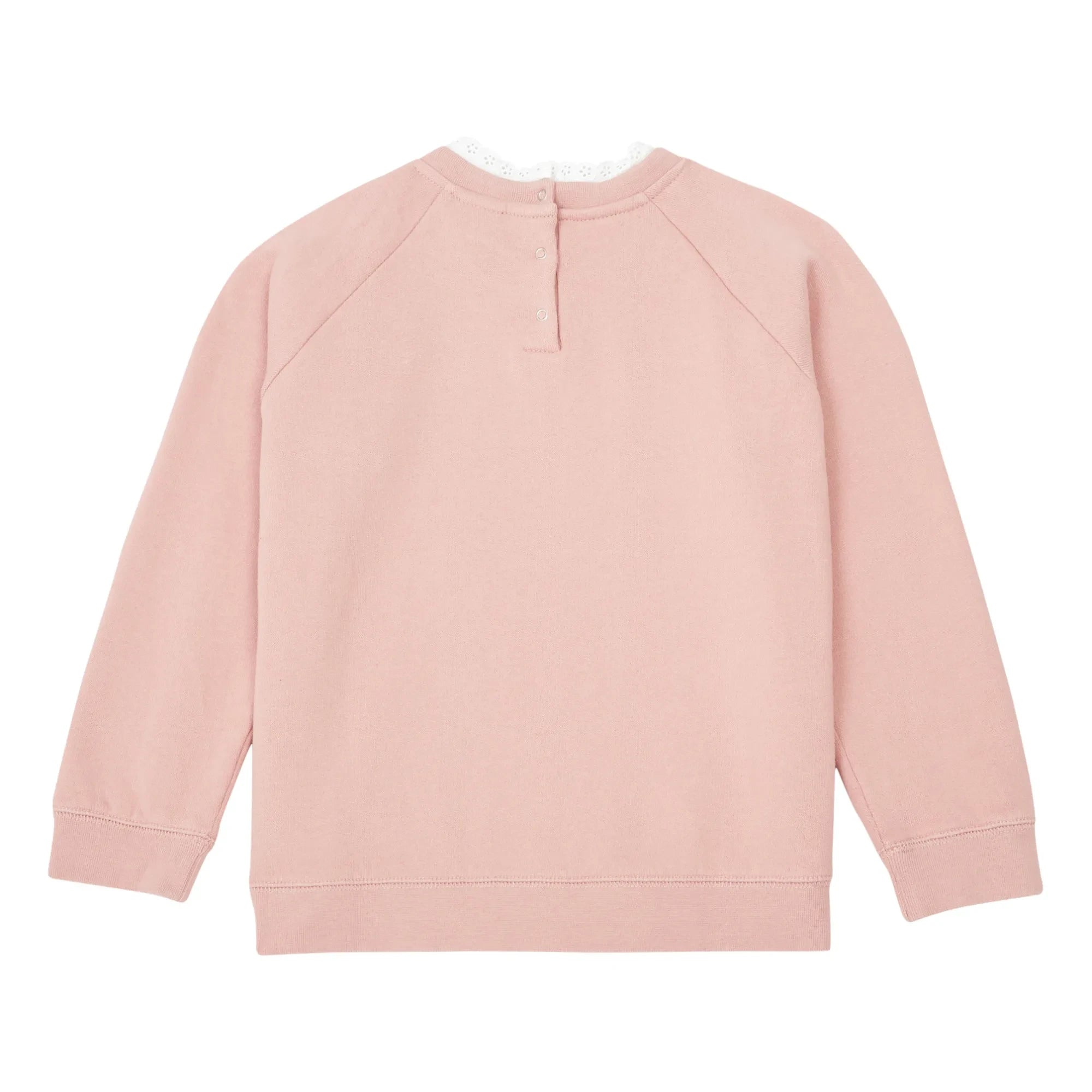 Bonton - Sudadera de algodón orgánico Tilia con cuello de encaje | Rosa