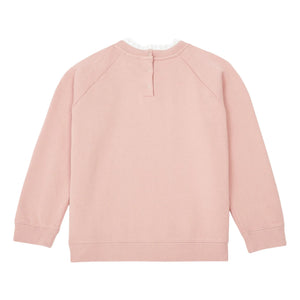 Bonton - Sudadera de algodón orgánico Tilia con cuello de encaje | Rosa