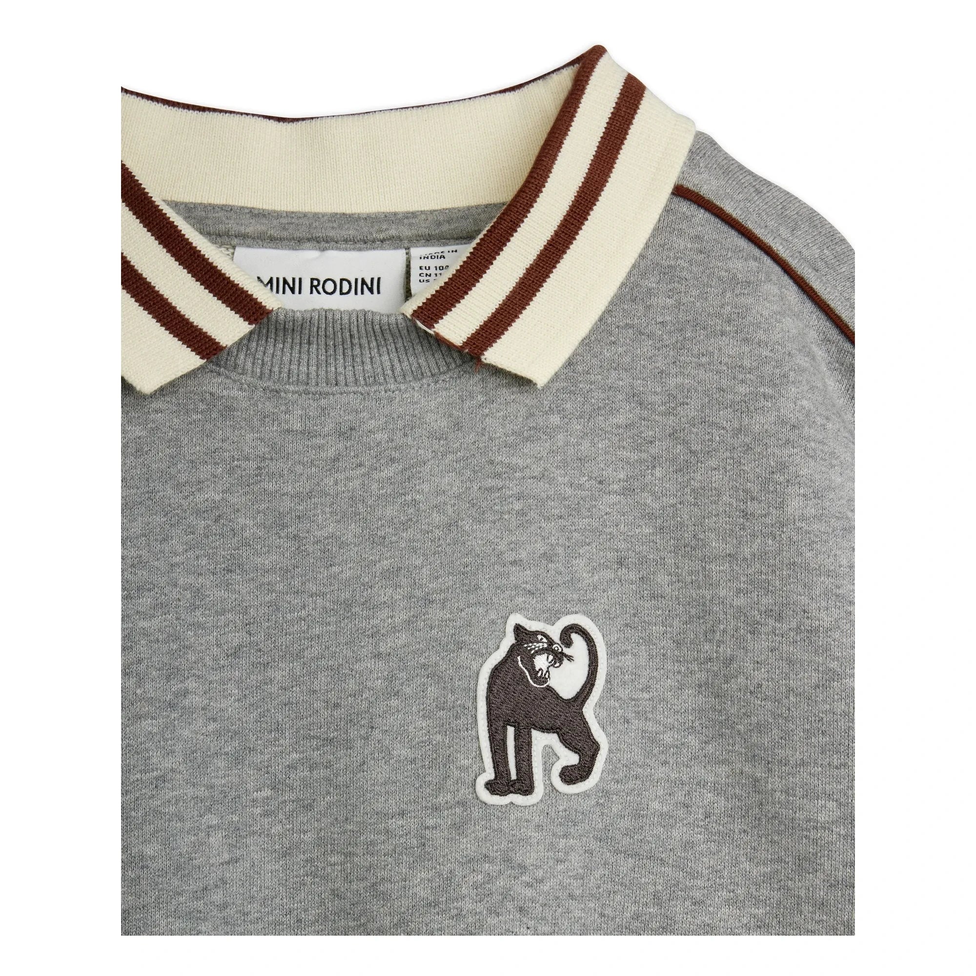 Mini Rodini - Sudadera Panther de algodón orgánico | Gris jaspeado