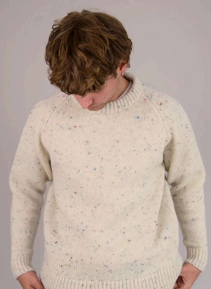Origin Knitwear - Suéter de lana gruesa Raglan | Ecru
