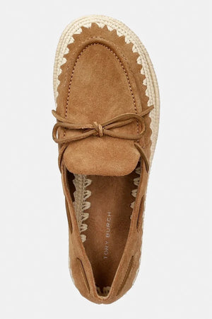 Tory Burch Esparteñas de ante para mujer The Raffia Boaty