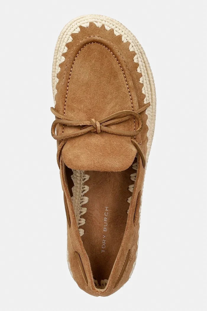 Tory Burch Esparteñas de ante para mujer The Raffia Boaty