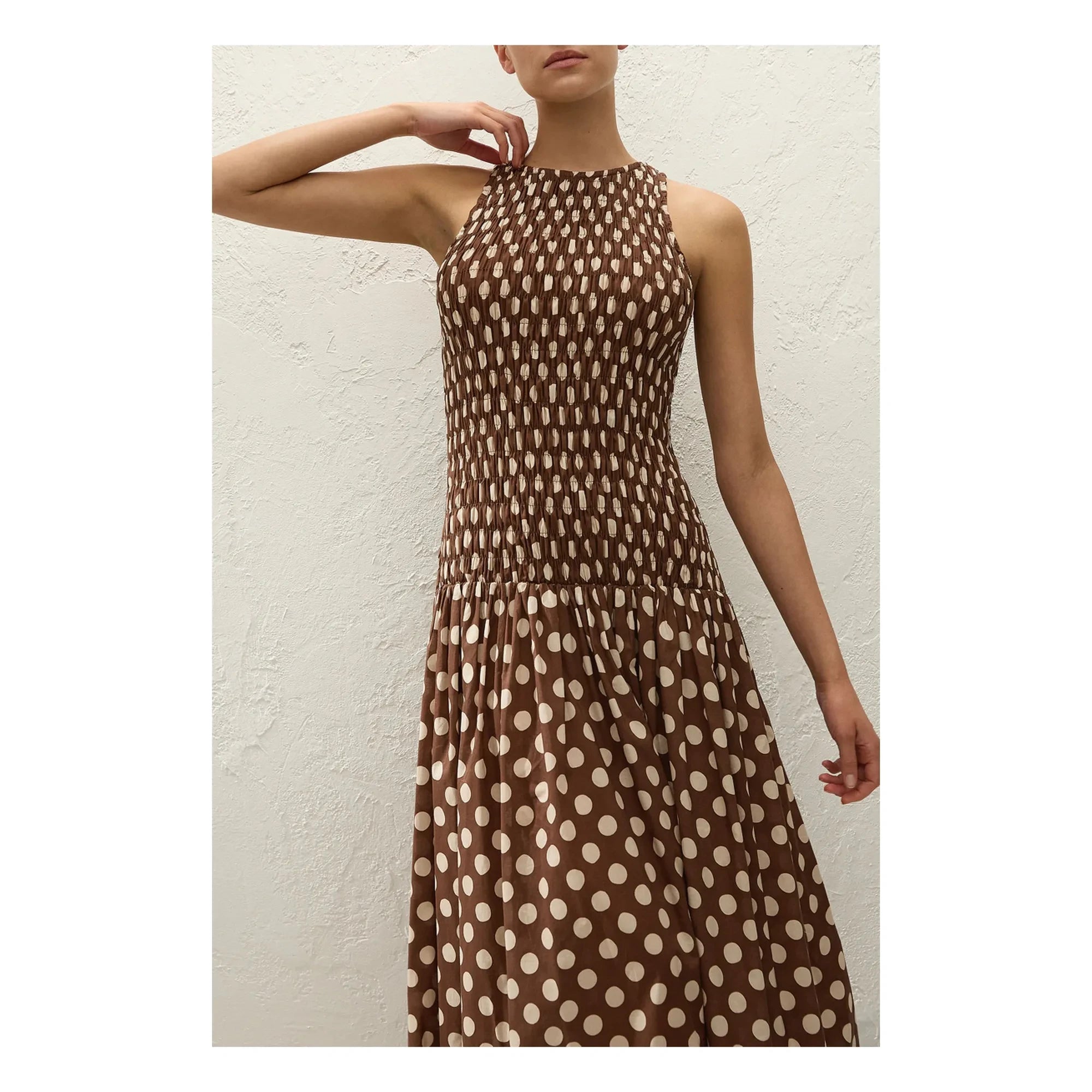 Faithfull the Brand - Vestido de algodón de lunares Luisa | Chocolate