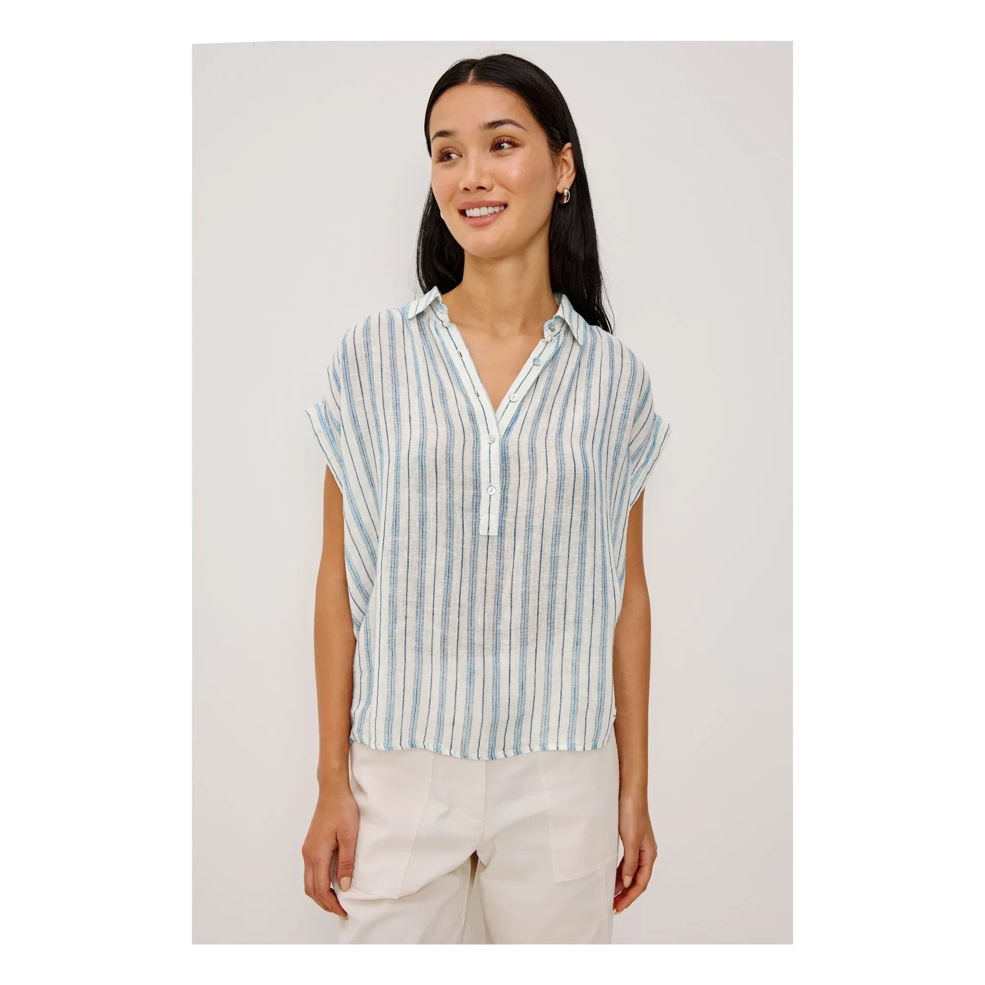 Rails - Blusa de rayas de la Toscana | Azul claro